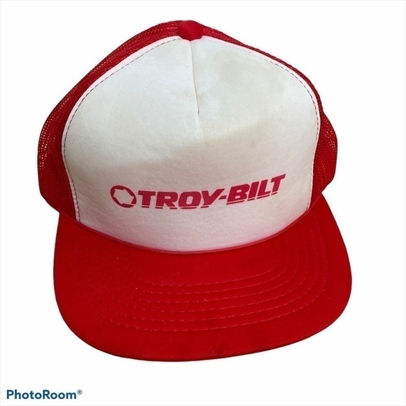 Vintage Troy-Bilt Trucker Hat Snap Back Men’s Red - Picture 1 of 7